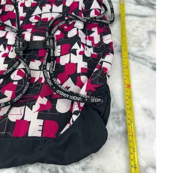 Backpack Under Armour Drawstring Pink Gray and Black Lightweight Bag Unisex - Picture 10 of 10